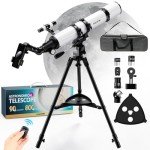 NACATIN 90mm Beginner Refractor Telescope with Barlow Lens