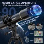 NACATIN 90mm Refractor Telescope for Beginners