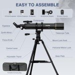 NACATIN 90mm Refractor Telescope for Beginners