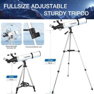80mm Aperture 600mm Telescope for Astrophotography