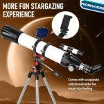 High-Powered Beginner Telescope with Tripod & Adapter