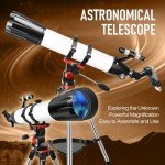 High-Powered Beginner Telescope with Tripod & Adapter