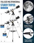 Sararoom 90mm Beginner Telescope with Tripod & Adapter