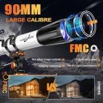 PISEZ 90mm Refractor Telescope for Beginners
