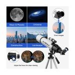 FlyGala High-Powered 80mm Refractor Telescope