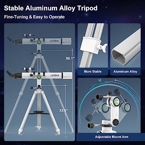 LUVONI Telescope: 90mm Aperture, Fine-tuning AZ Tripod