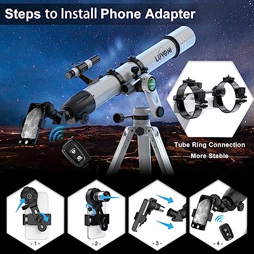 LUVONI Telescope: 90mm Aperture, Fine-tuning AZ Tripod