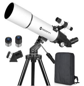 80mm Refractor Telescope with Backpack for Beginners