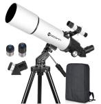 80mm Refractor Telescope with Backpack for Beginners