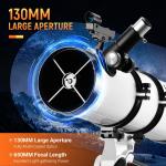 130mm Reflector Telescope with Steel Tripod for Stargazing