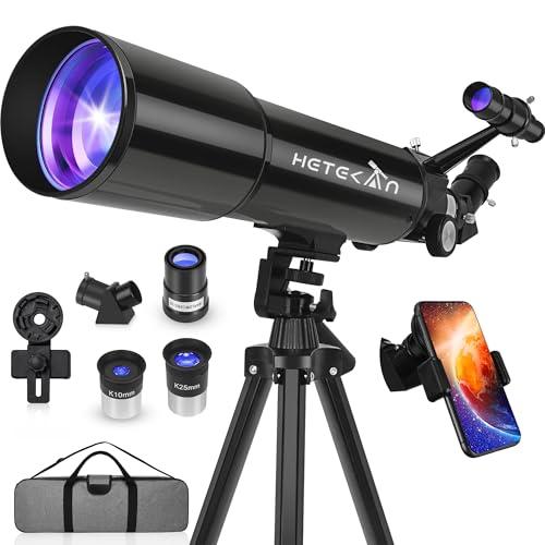 HETEKAN 80mm High Powered Beginner Telescope