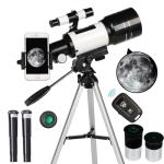 70mm Beginners Travel Telescope with 15X-150X Magnification