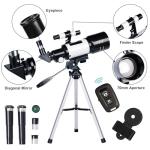 70mm Beginners Travel Telescope with 15X-150X Magnification
