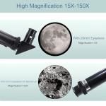 70mm Beginners Travel Telescope with 15X-150X Magnification