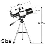 70mm Beginners Travel Telescope with 15X-150X Magnification