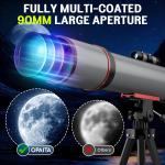 High-Powered 90mm Astronomy Telescope with Tripod