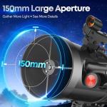 MEEZAA 150EQ Reflector Telescope for Beginner Astrophotography
