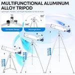 HUGERSTAR 90mm Portable Refractor Telescope for Beginners