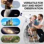 HUGERSTAR 90mm Portable Refractor Telescope for Beginners