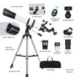 90mm Refractor Telescope for Beginner Astrophotography
