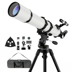 90mm Portable Telescope with Phone Adapter for Stargazing