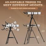 90mm Portable Telescope with Phone Adapter for Stargazing