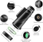 High-Power Monocular Telescope with Smartphone Adapter