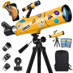 MEEZAA 80mm Portable Refractor Telescope for Beginners