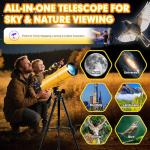 MEEZAA 80mm Portable Refractor Telescope for Beginners