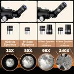 NACATIN 90mm Portable Astronomy Telescope with Phone Adapter