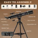 NACATIN 90mm Portable Astronomy Telescope with Phone Adapter