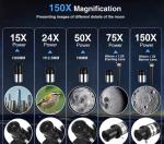 70mm Refractor Telescope with 150x Magnification