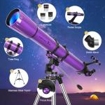 HETEKAN 90mm Beginner Telescope with Accessories