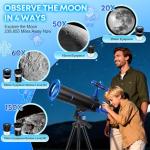 Hawkko 80mm Portable Telescope for Beginners