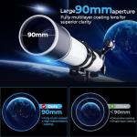 FAMIROSA 90mm Refractor Telescope with Phone Adapter
