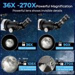 FAMIROSA 90mm Refractor Telescope with Phone Adapter