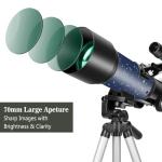 70mm Refractor Telescope for Kids and Beginners