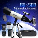 500x80 Multi-Coated Refractor Telescope for Beginners