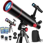 HETEKAN 80mm Beginner Telescope with Tripod & Phone Adapter