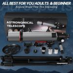 High-Powered 90mm Refractor Telescope for Adults