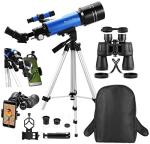 Portable 70mm Refractor Telescope with Binoculars