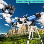 Portable 70mm Refractor Telescope with Binoculars