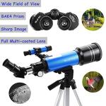 Portable 70mm Refractor Telescope with Binoculars