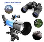 Portable 70mm Refractor Telescope with Binoculars