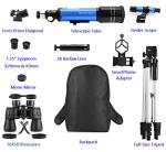 Portable 70mm Refractor Telescope with Binoculars