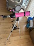 UncleHu Pink Refractor Telescope with Tripod & Accessories