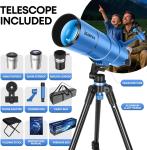High-Power 90mm Aperture Refractor Telescope for Adults
