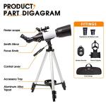 YUANZIMOO 70mm Refractor Telescope with Tripod & Adapter