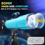 High-Powered 90mm Beginner Telescope for Kids
