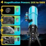 High-Powered 90mm Beginner Telescope for Kids